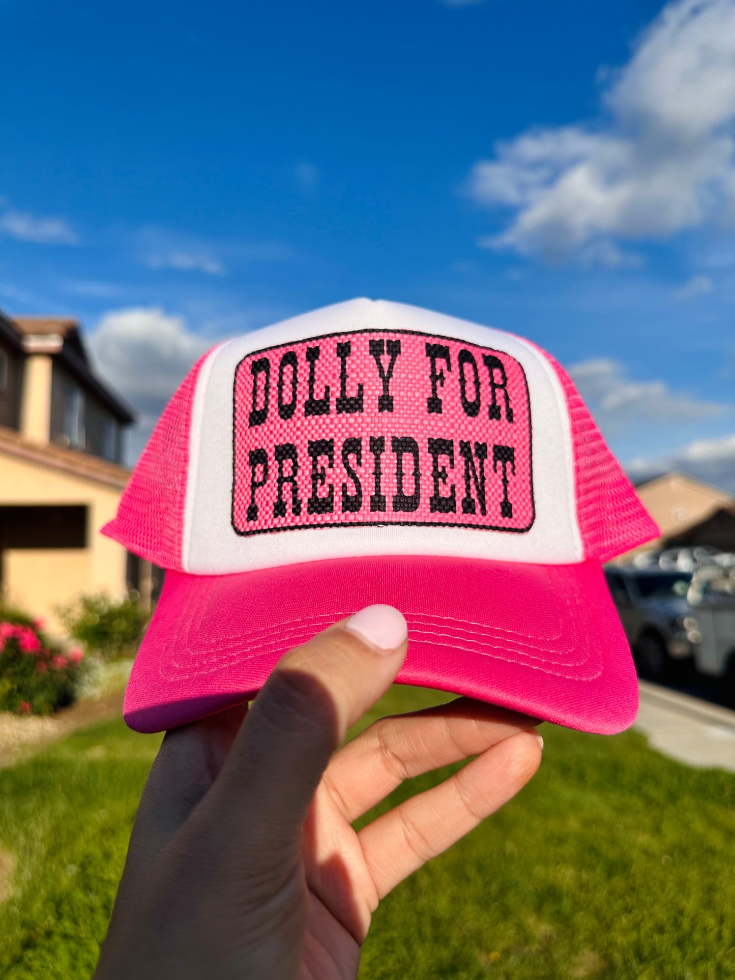 “Dolly for President” Pink Trucker Hat