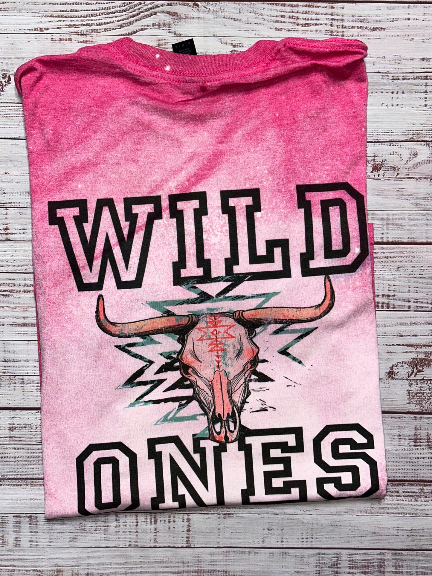 Cowgirls don’t cry/Wild ones bleached pink shirt