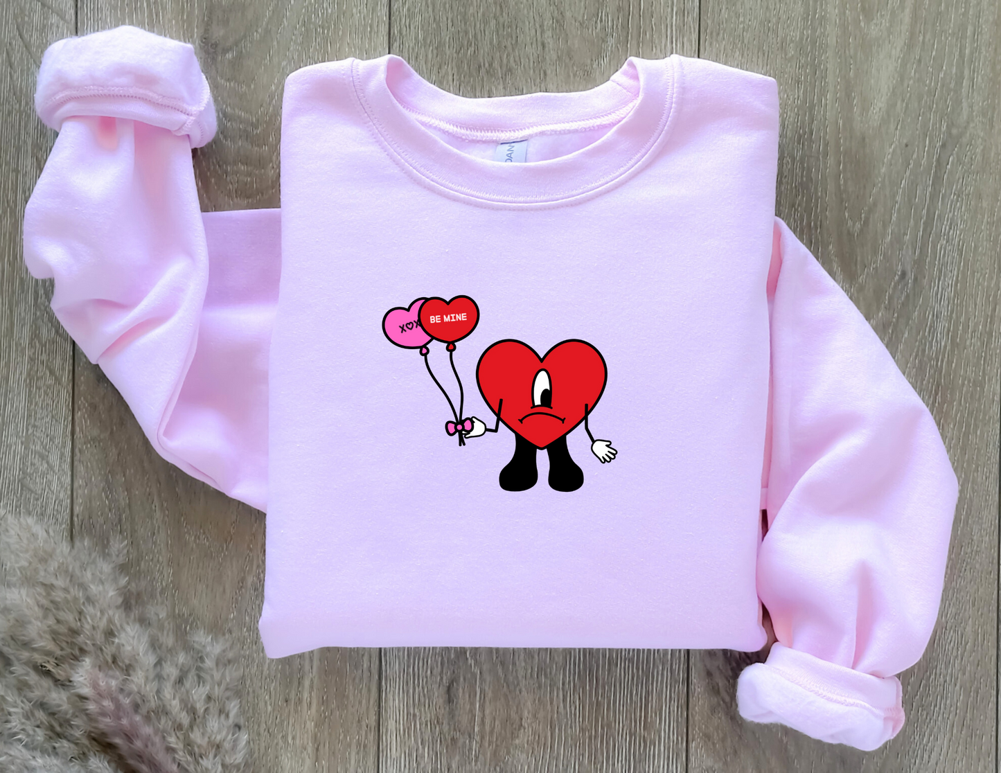 Valentine's-themed Bad Bunny sweatshirt