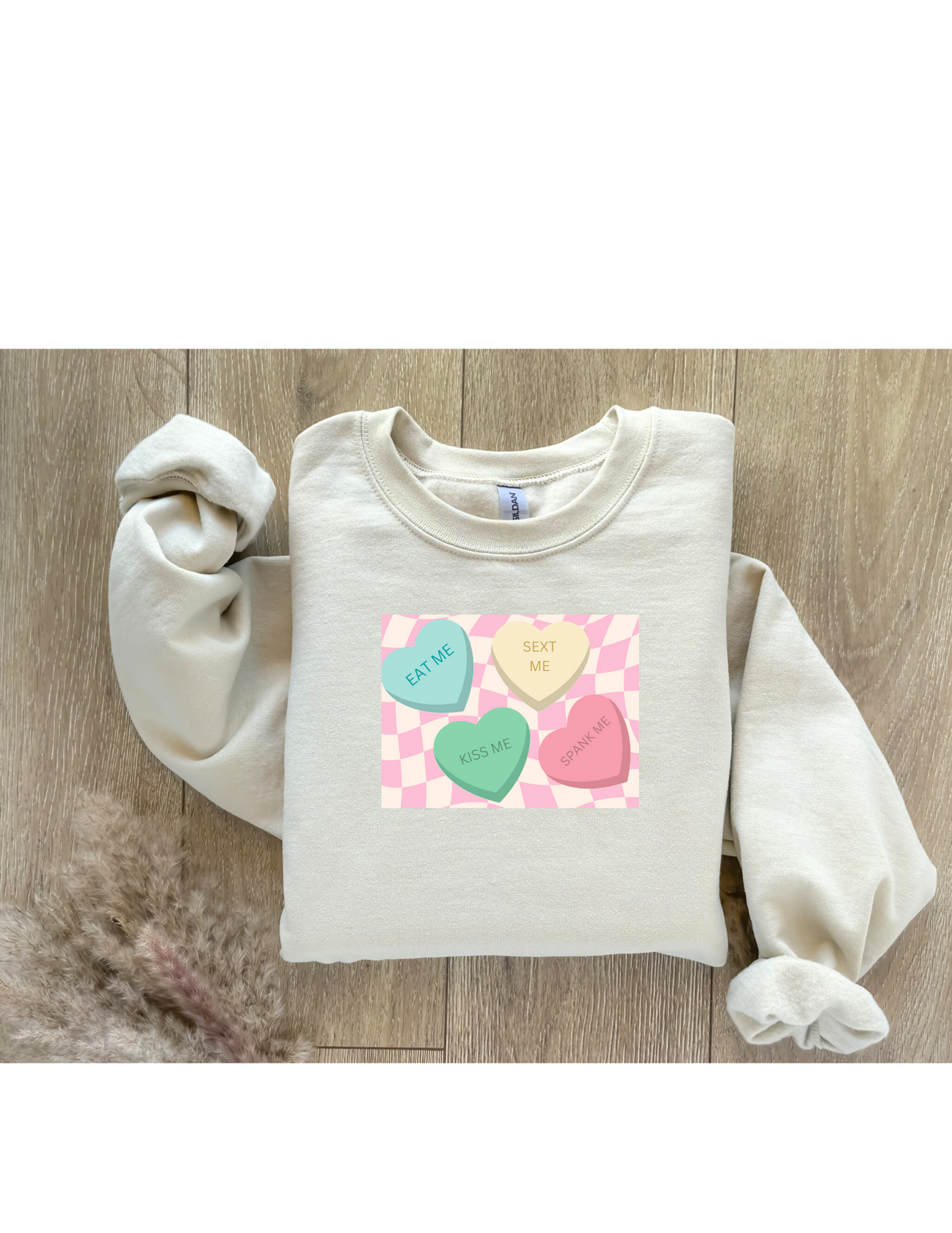 Naughty Conversation Hearts Crewneck Sweatshirt